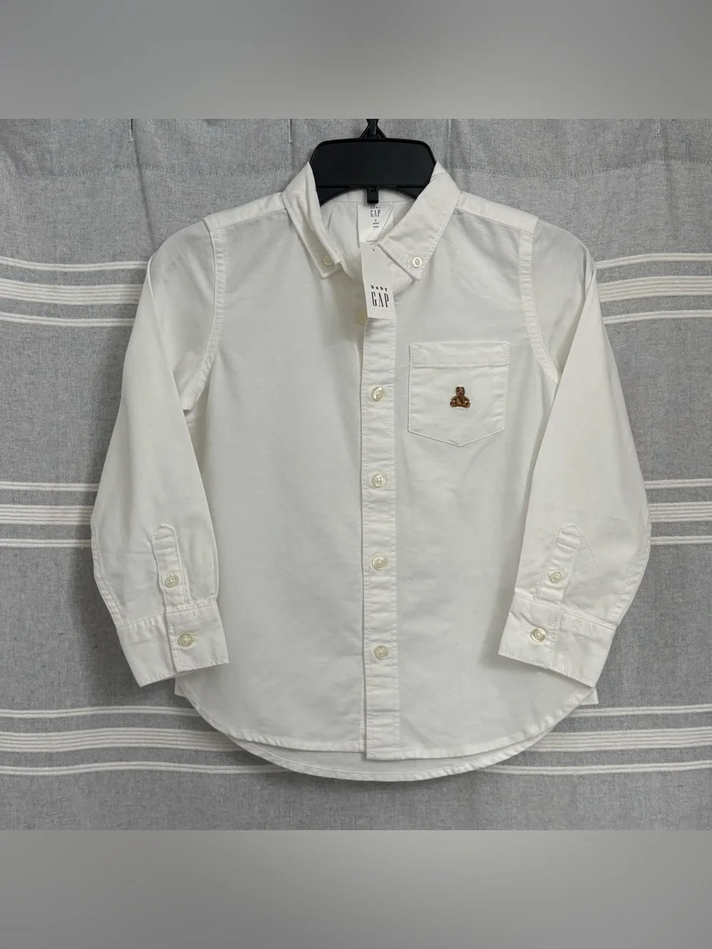NWT Baby Gap Boys White Long Sleeve Button Down Shirt Size 5yrs